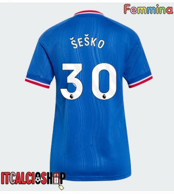 Manchester United Benjamin Sesko #30 Seconda Maglia Femmina 2026-27 Manica Corta